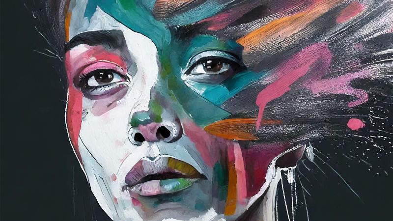 Une fresque murale vibrante utilisant la peinture bombe orange pour des motifs abstraits et modernes, au cœur d'une ville française